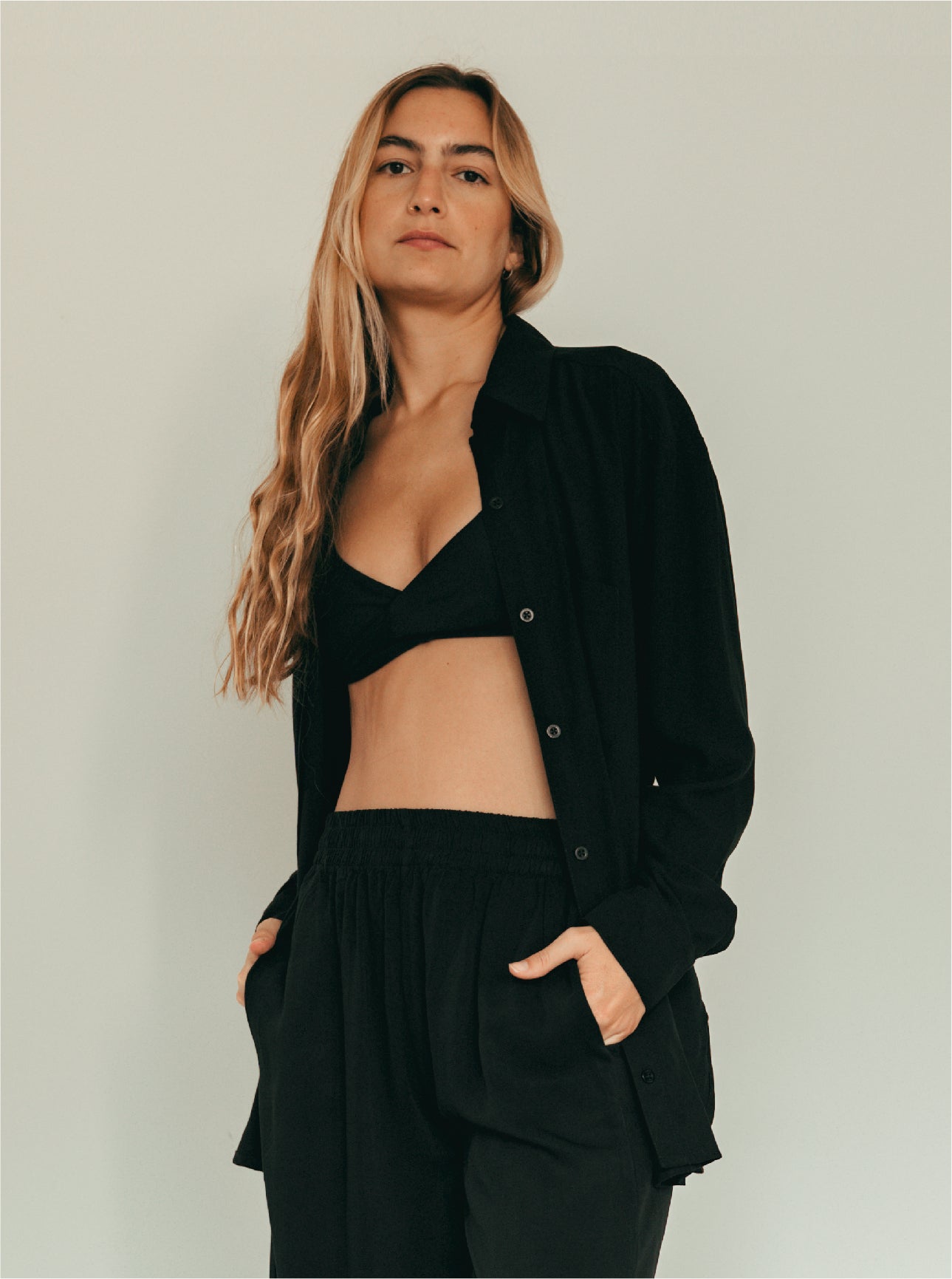 Shirt Breezy Manga Larga - Black