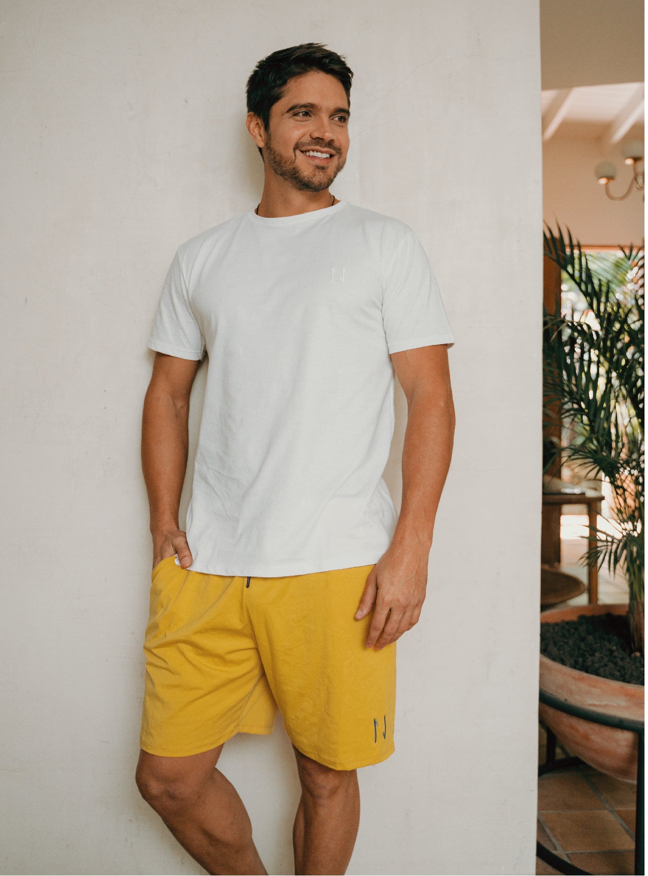 Pijama Pantaloneta Hombre Yellow