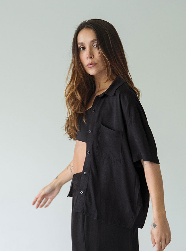 Shirt Breezy Manga Corta - Black