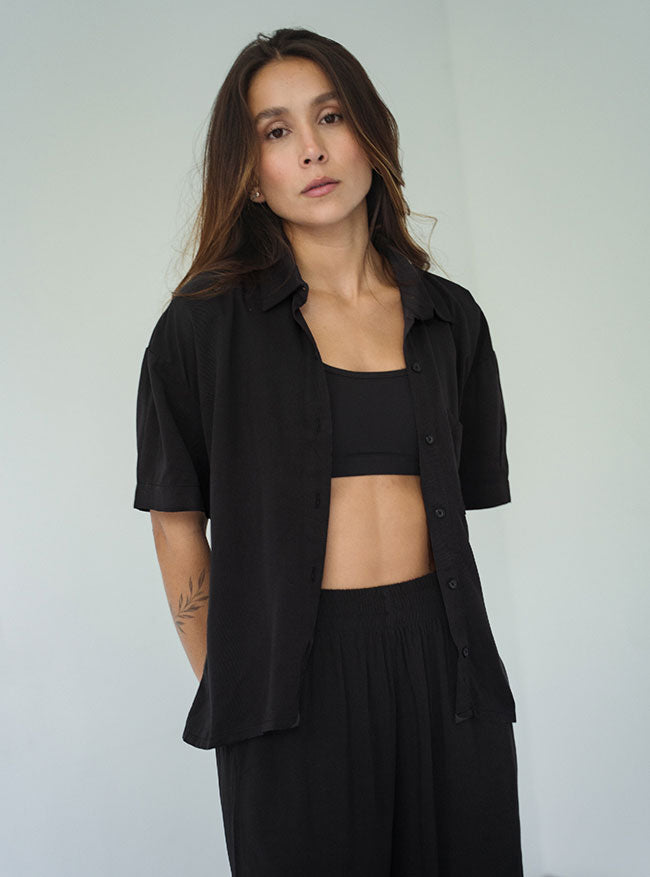 Shirt Breezy Manga Corta - Black