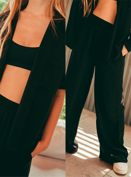 Set Breezy Black Palazzo