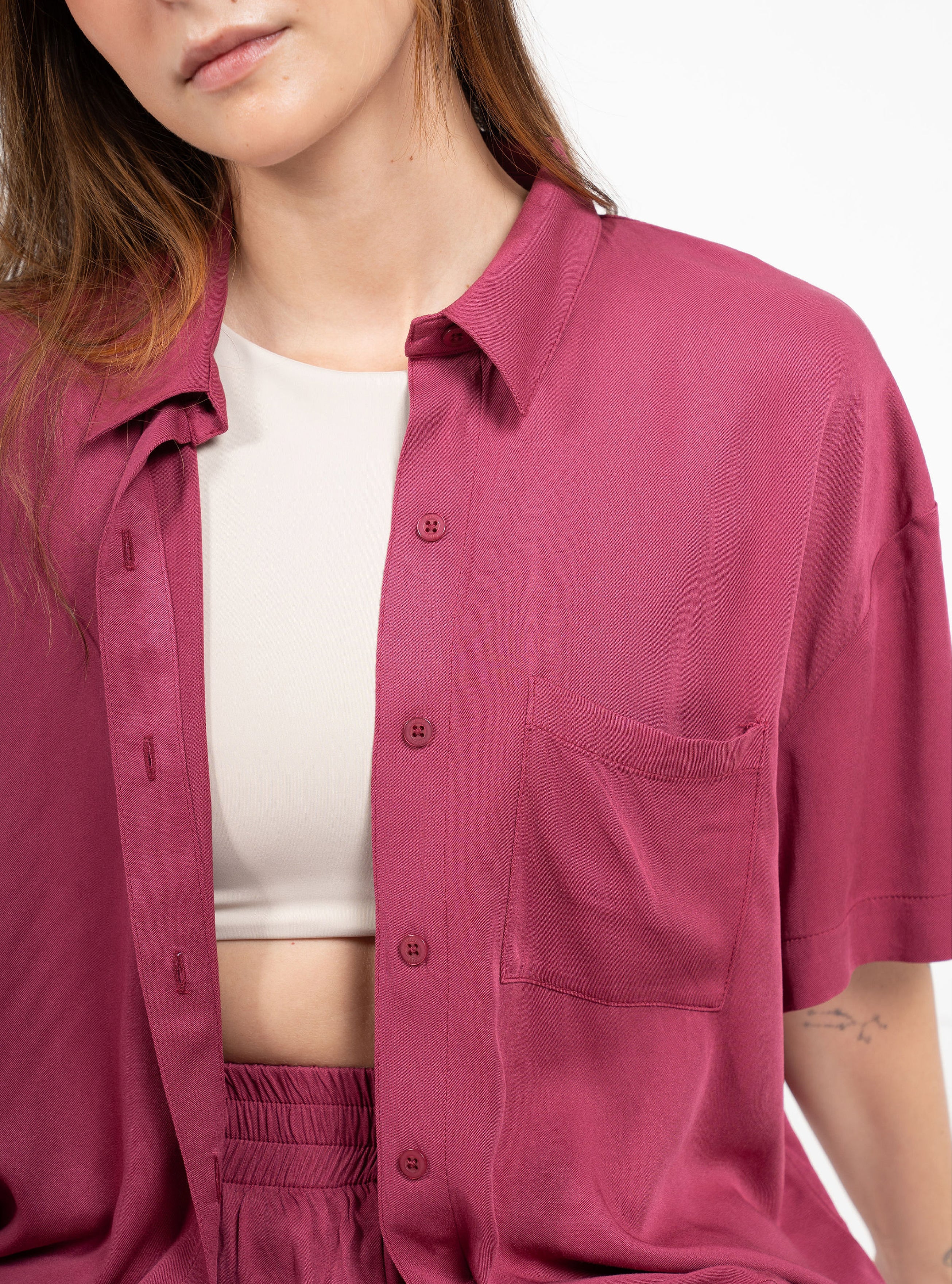 Shirt Breezy Manga Corta - Wine