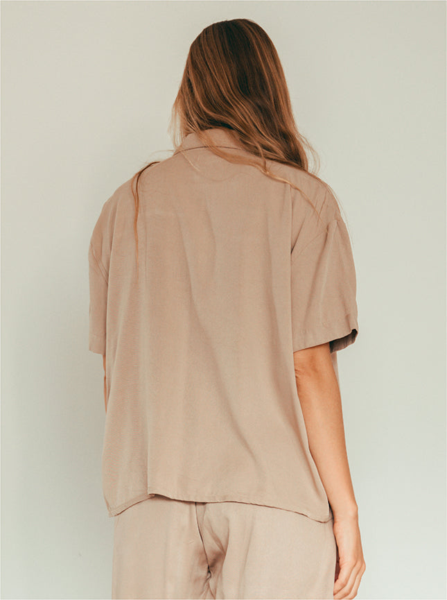 Shirt Breezy Manga Corta - Coffee