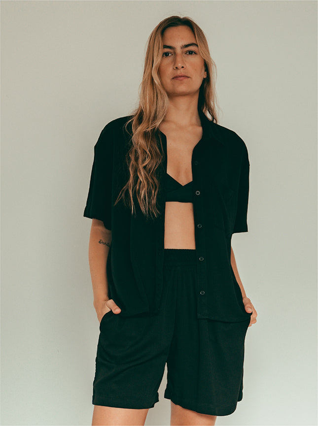Shirt Breezy Manga Corta - Black