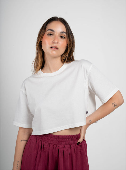 T-shirt Crop Creamy