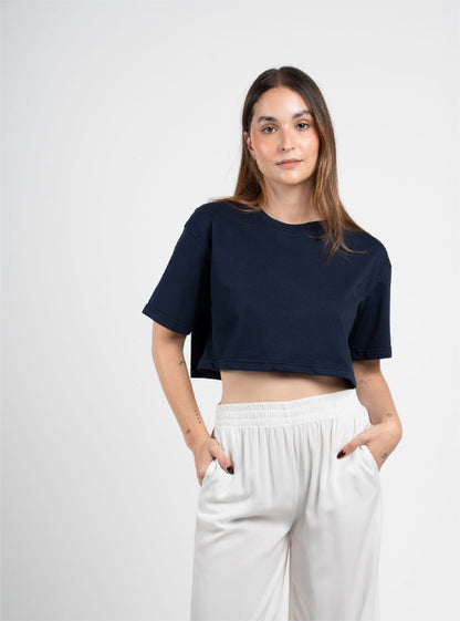 T-shirt Crop Navy