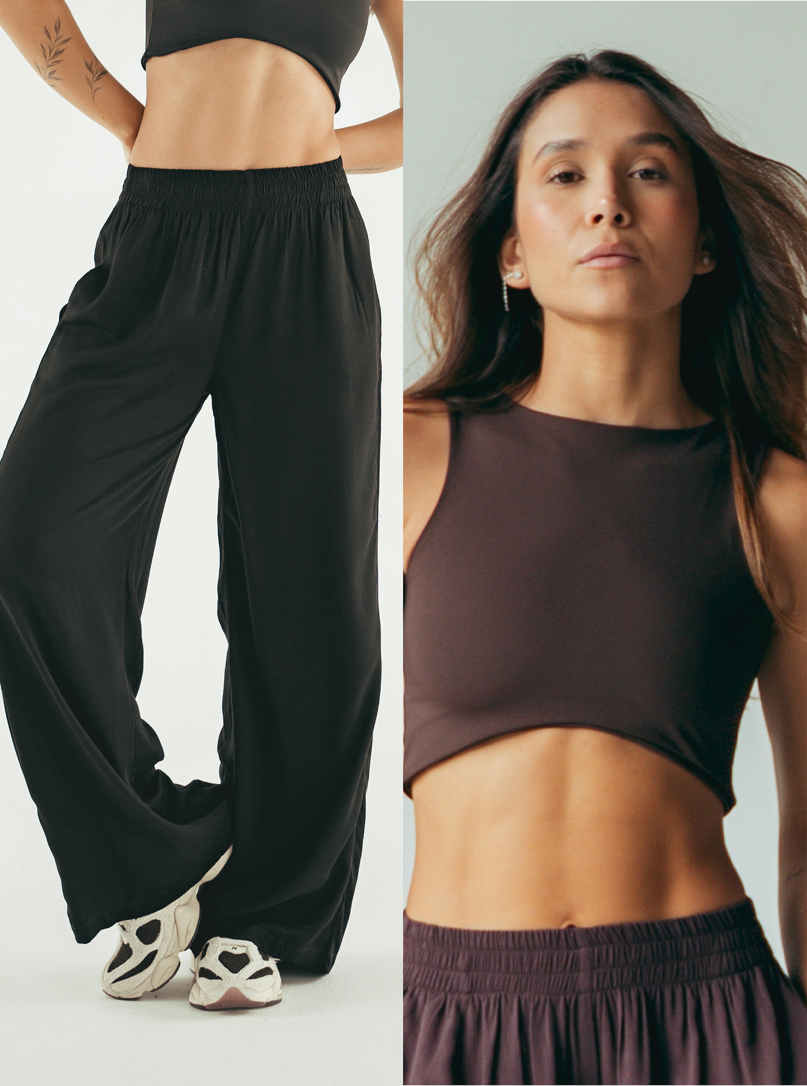 Pack Palazzo Black + Crop Top Soft