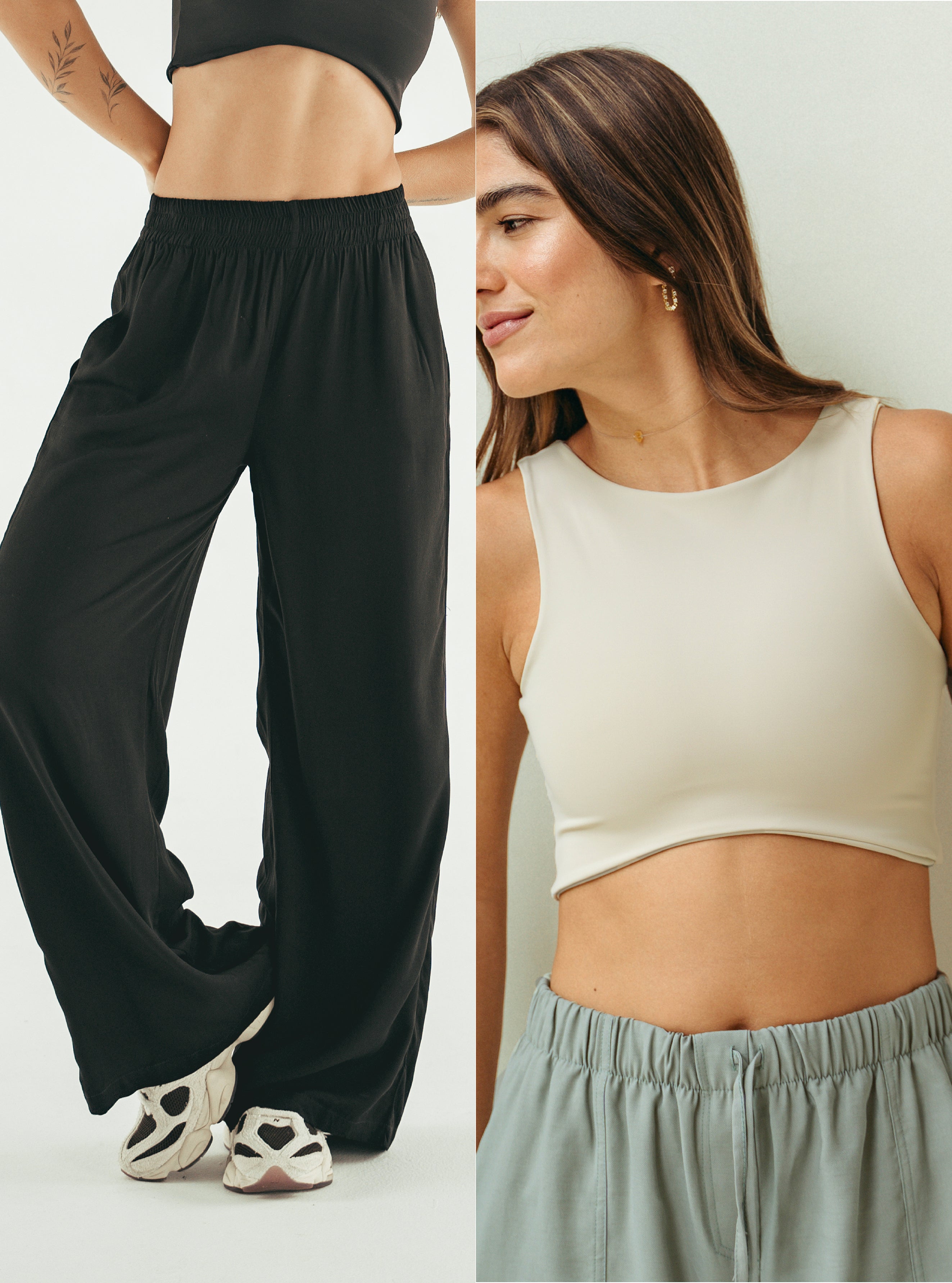 Pack Palazzo Black + Crop Top Soft