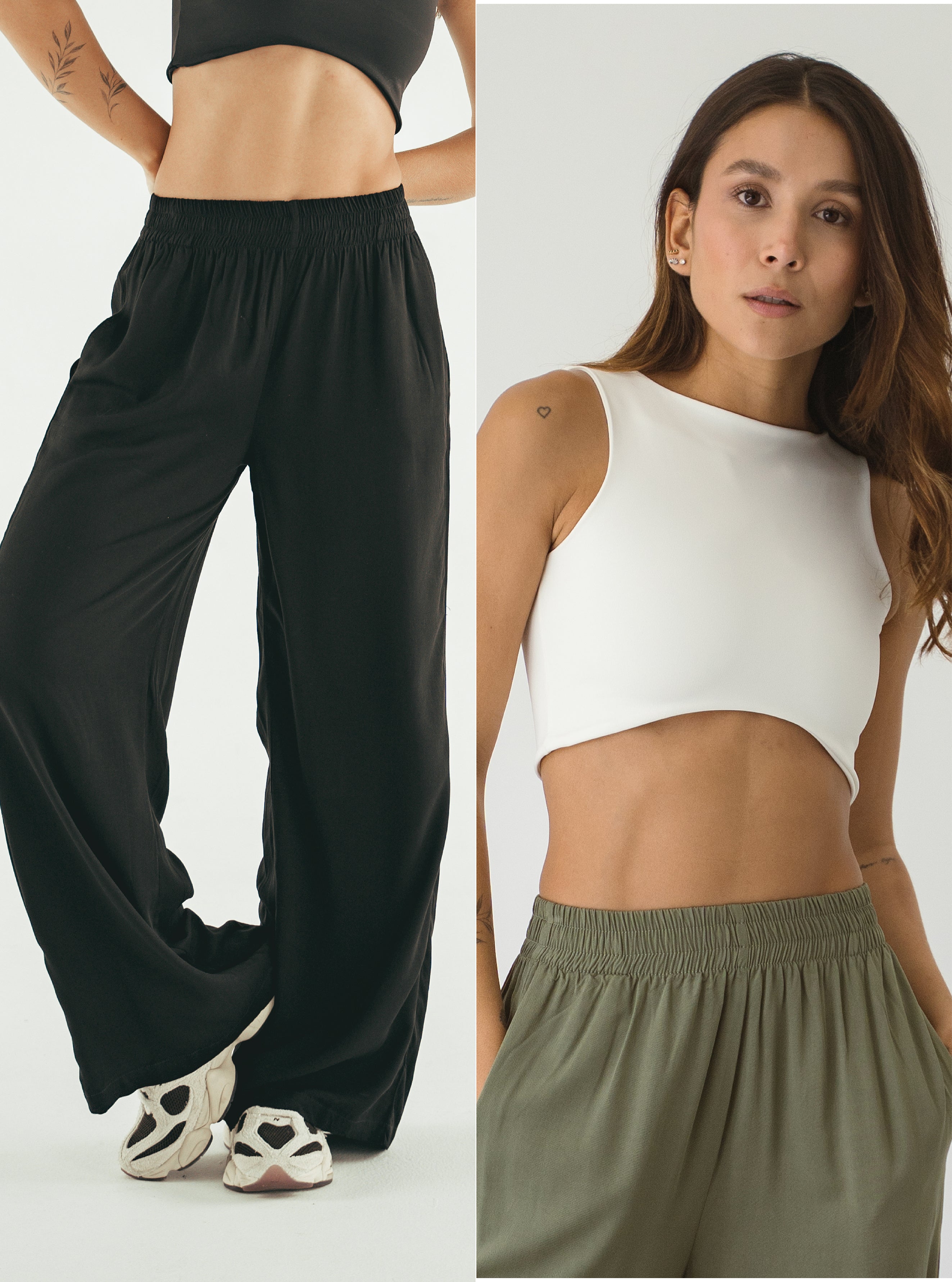 Pack Palazzo Black + Crop Top Soft