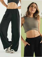 Pack Palazzo Black + Crop Top Soft
