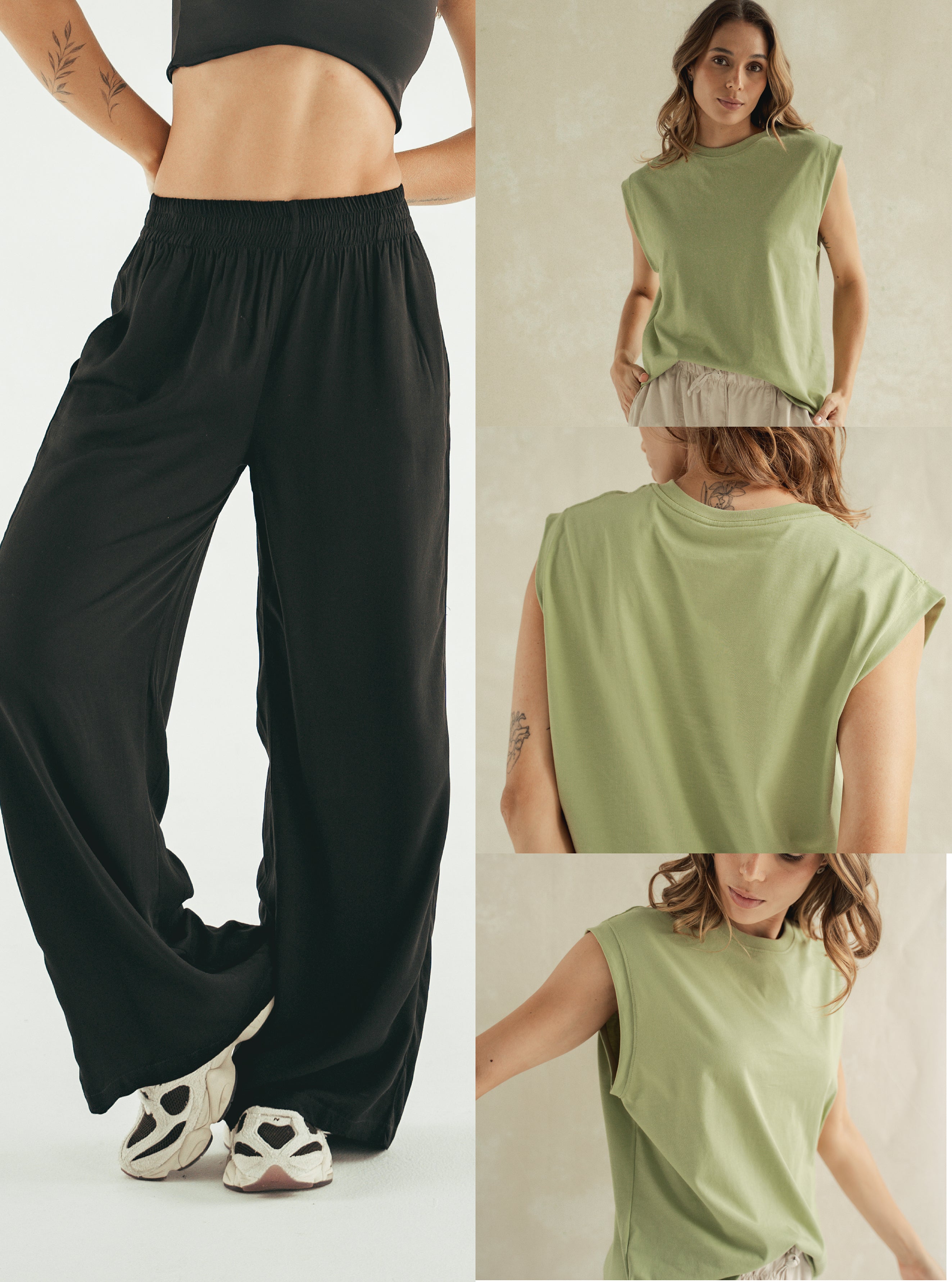 Pack Palazzo Black + Muscle Tee