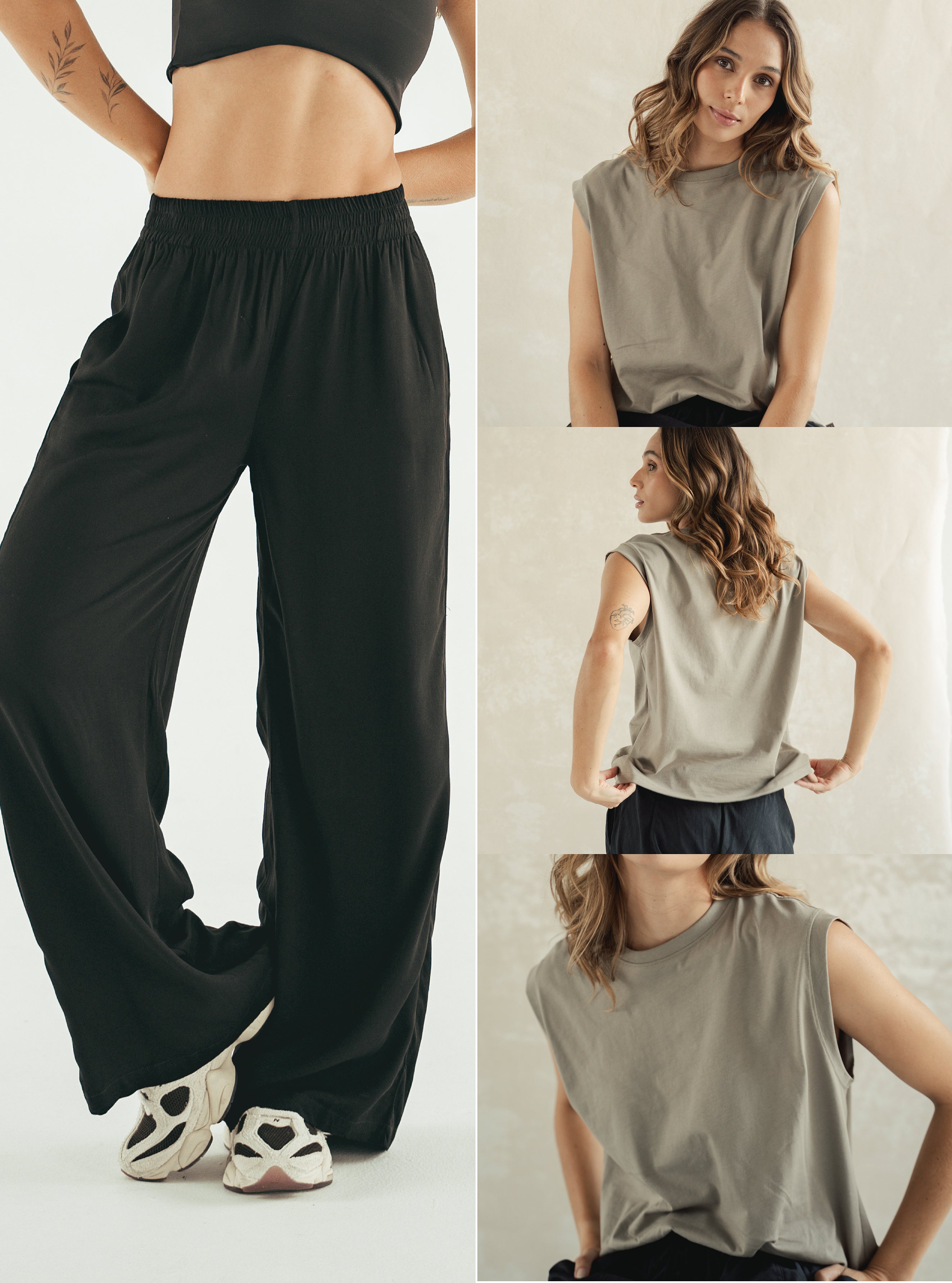 Pack Palazzo Black + Muscle Tee