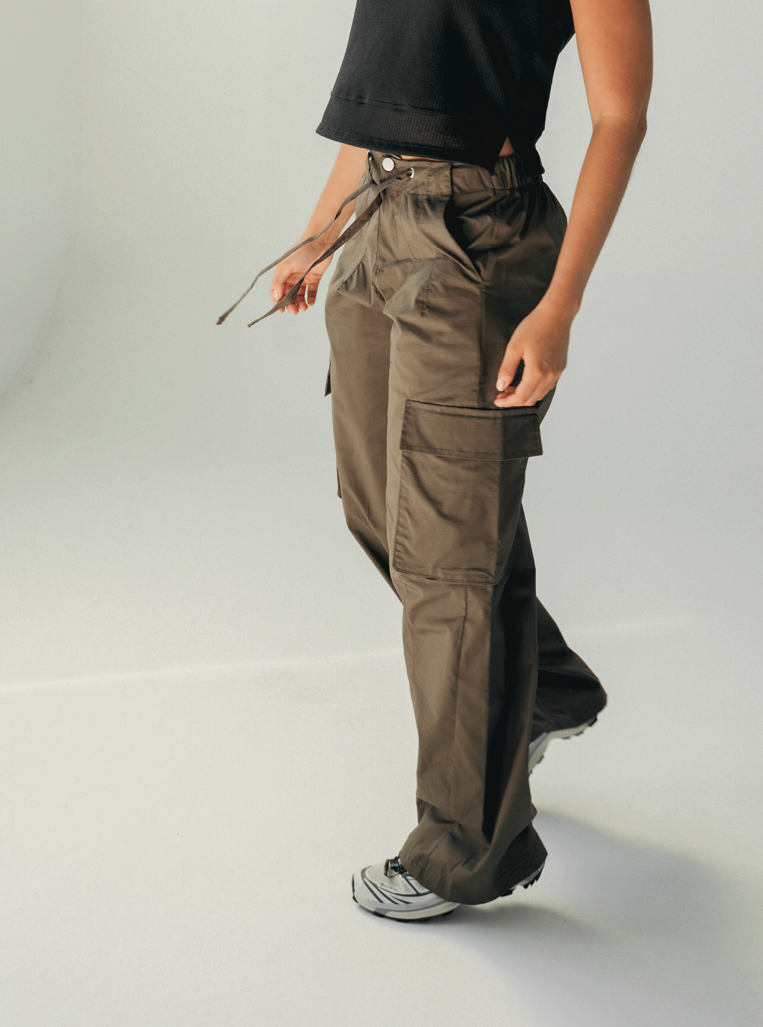 Pantalon Wide Cargo Militar