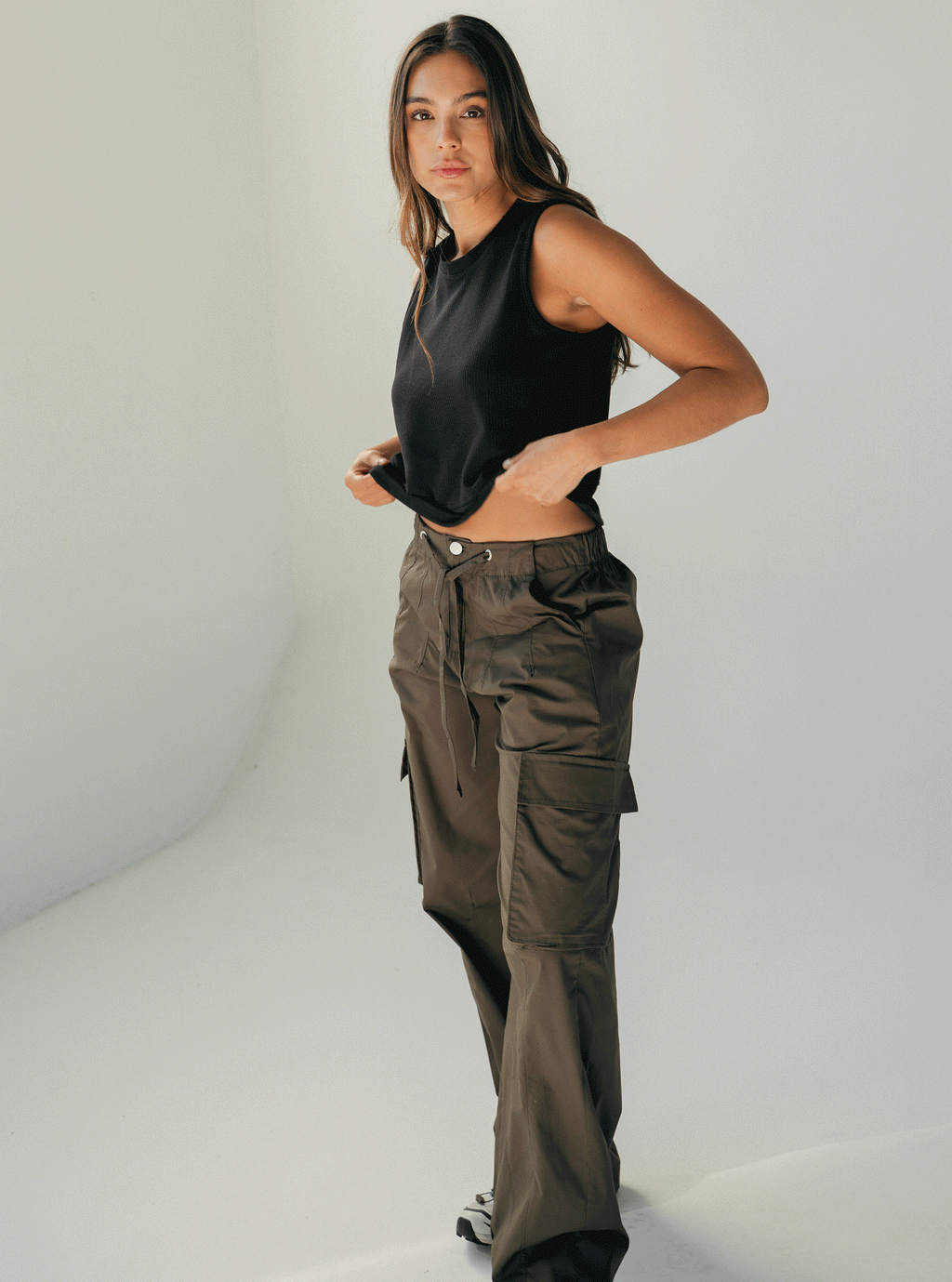 Pantalon Wide Cargo Militar
