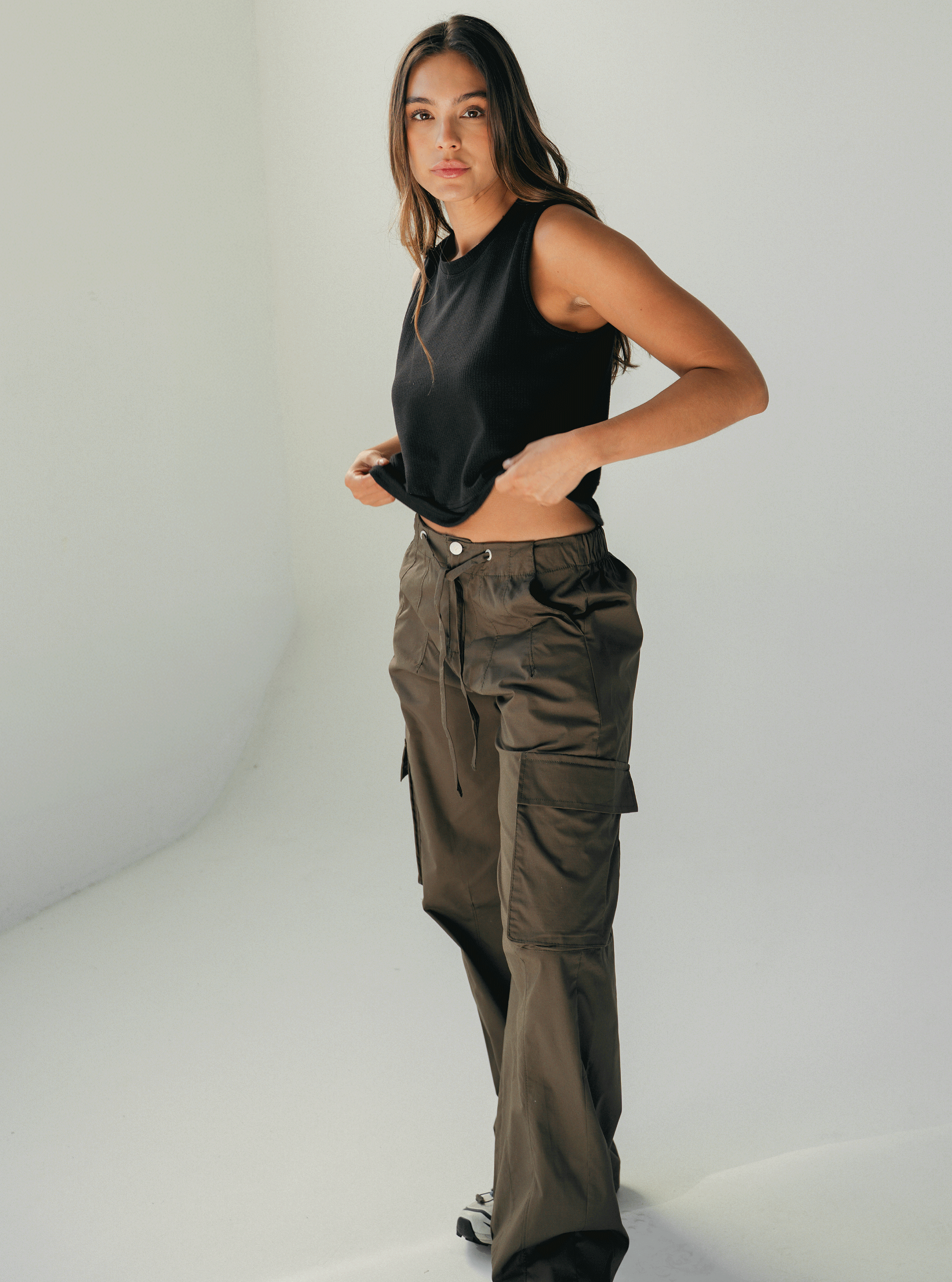 Pantalon Wide Cargo Militar