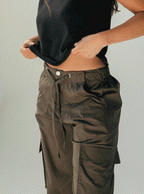 Pantalon Wide Cargo Militar
