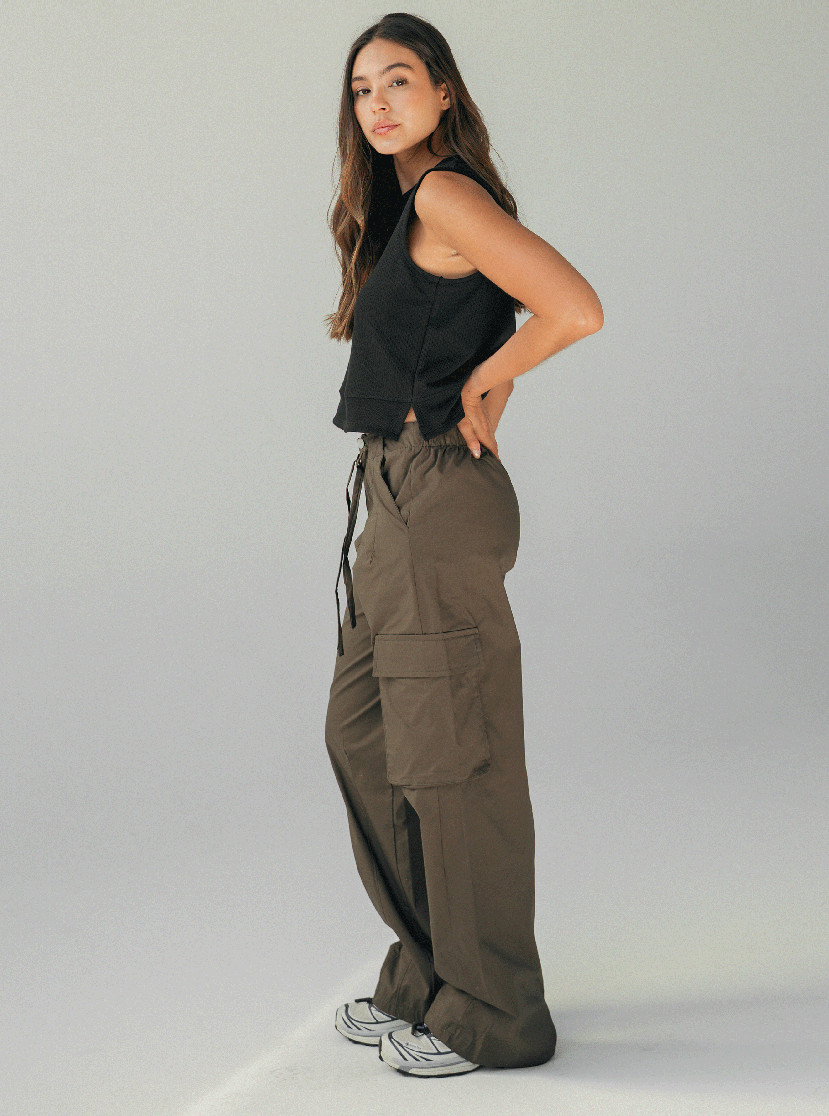 Pantalon Wide Cargo Militar