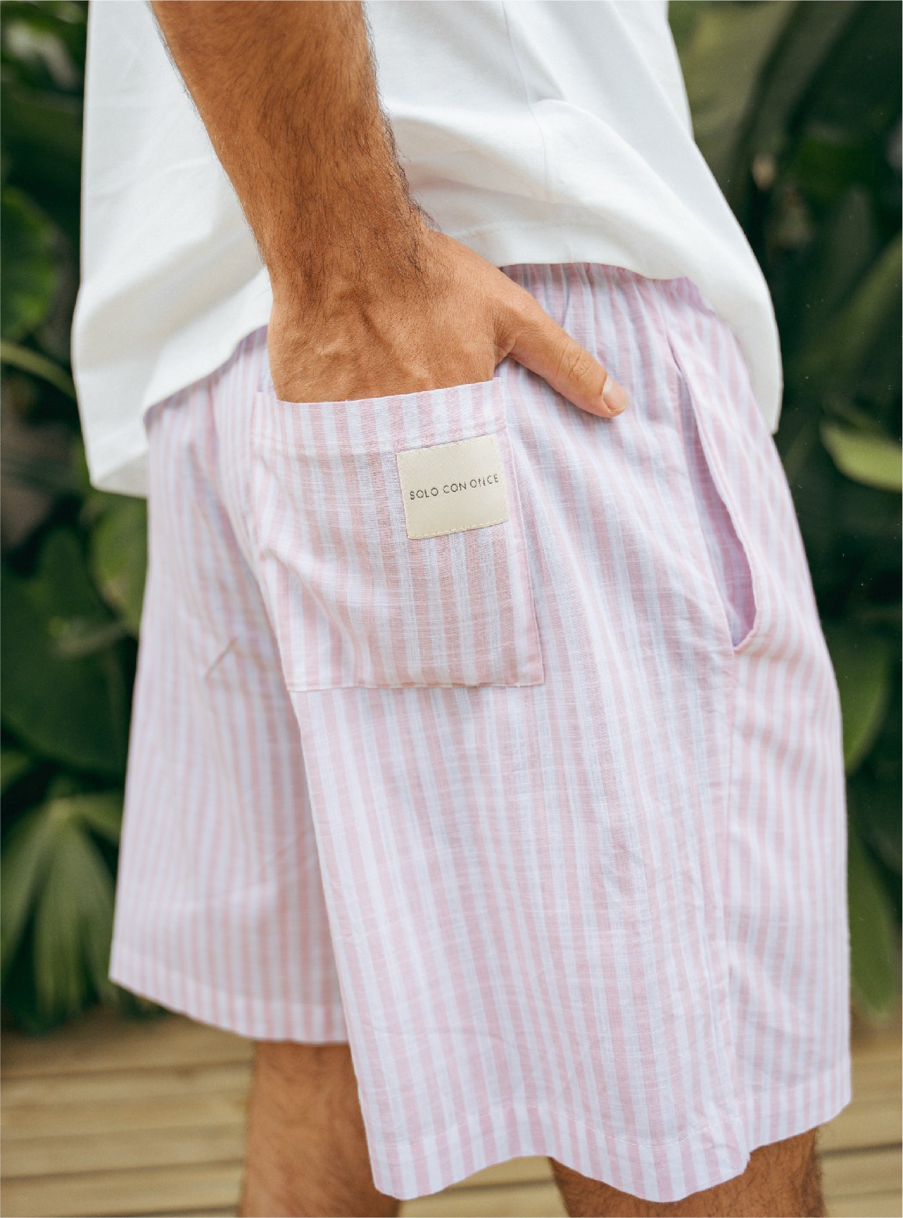 Pijama Pantaloneta Resort Rayas - Rose