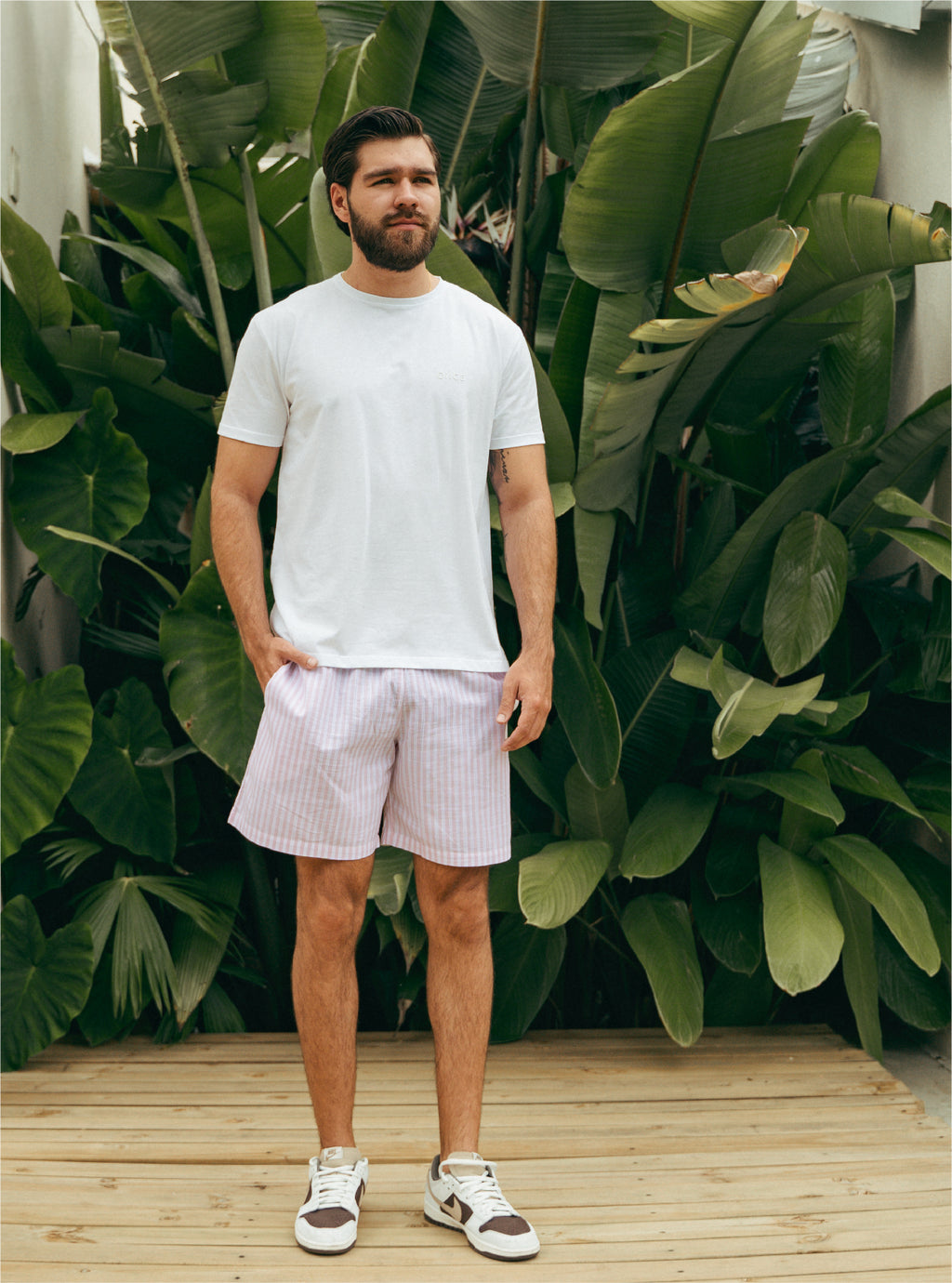Pijama Pantaloneta Resort Rayas - Rose
