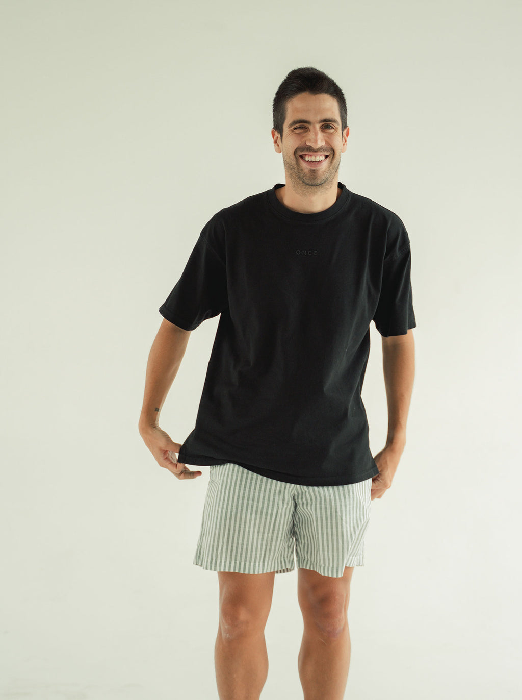 Pijama Pantaloneta Resort Rayas - Militar