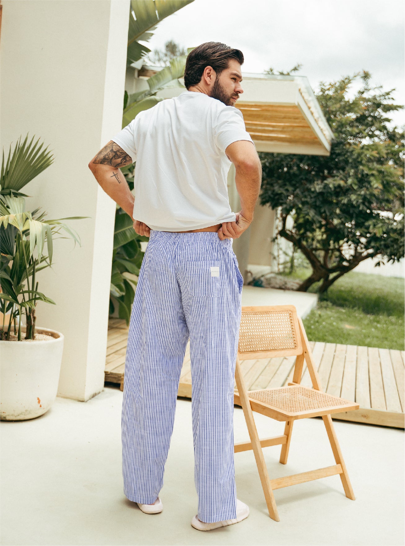 Pijama Pantalon Resort Rayas - Navy