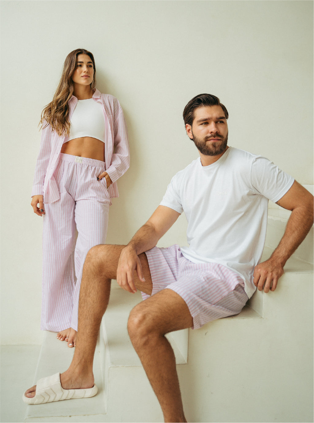 Set Pantalon Resort Rayas - Rose