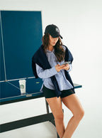 Camisa Resort Rayas Larga - Navy