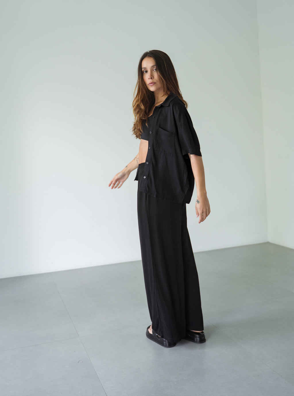 Set Breezy Black Palazzo