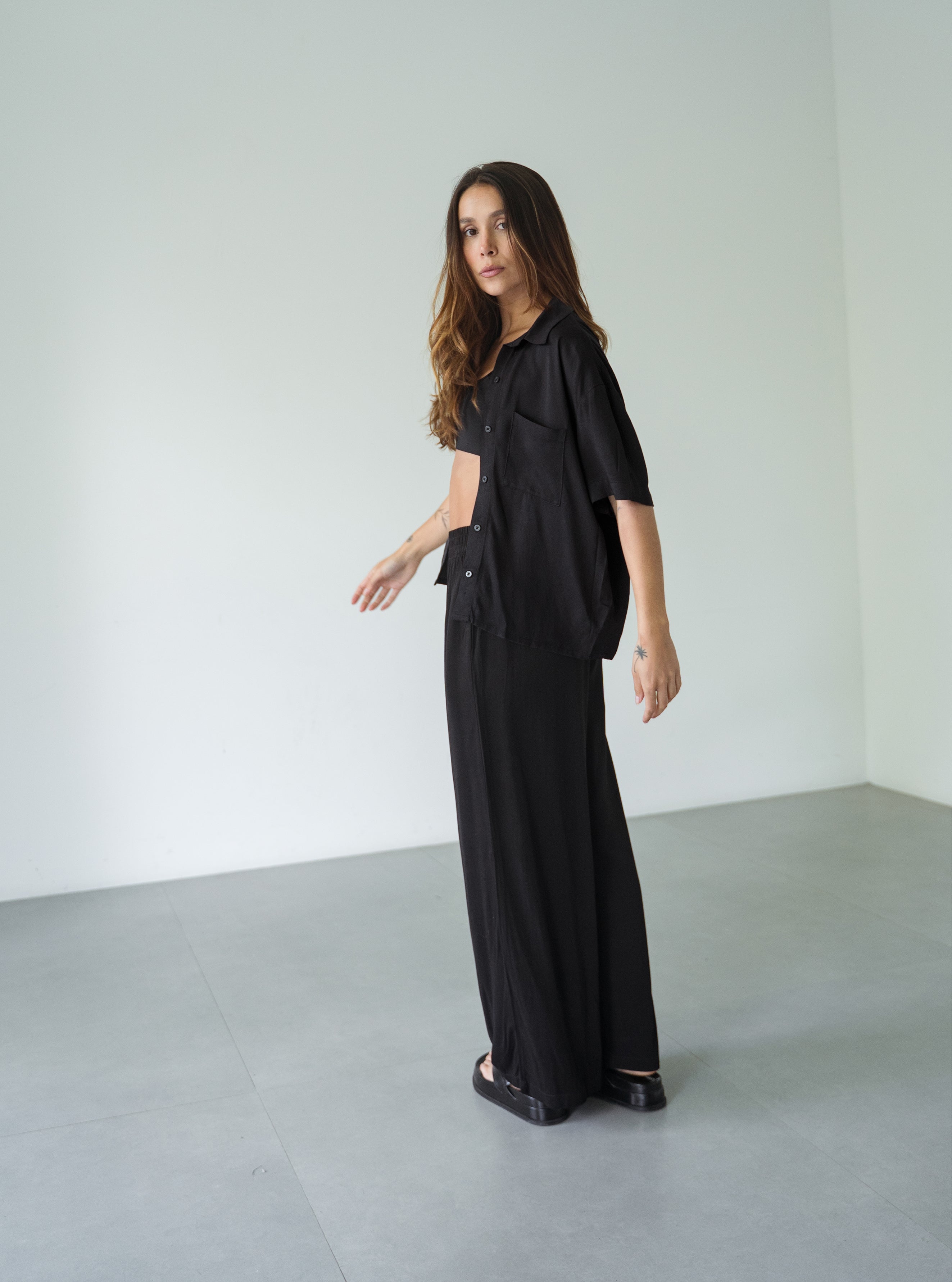 Set Breezy Black Palazzo