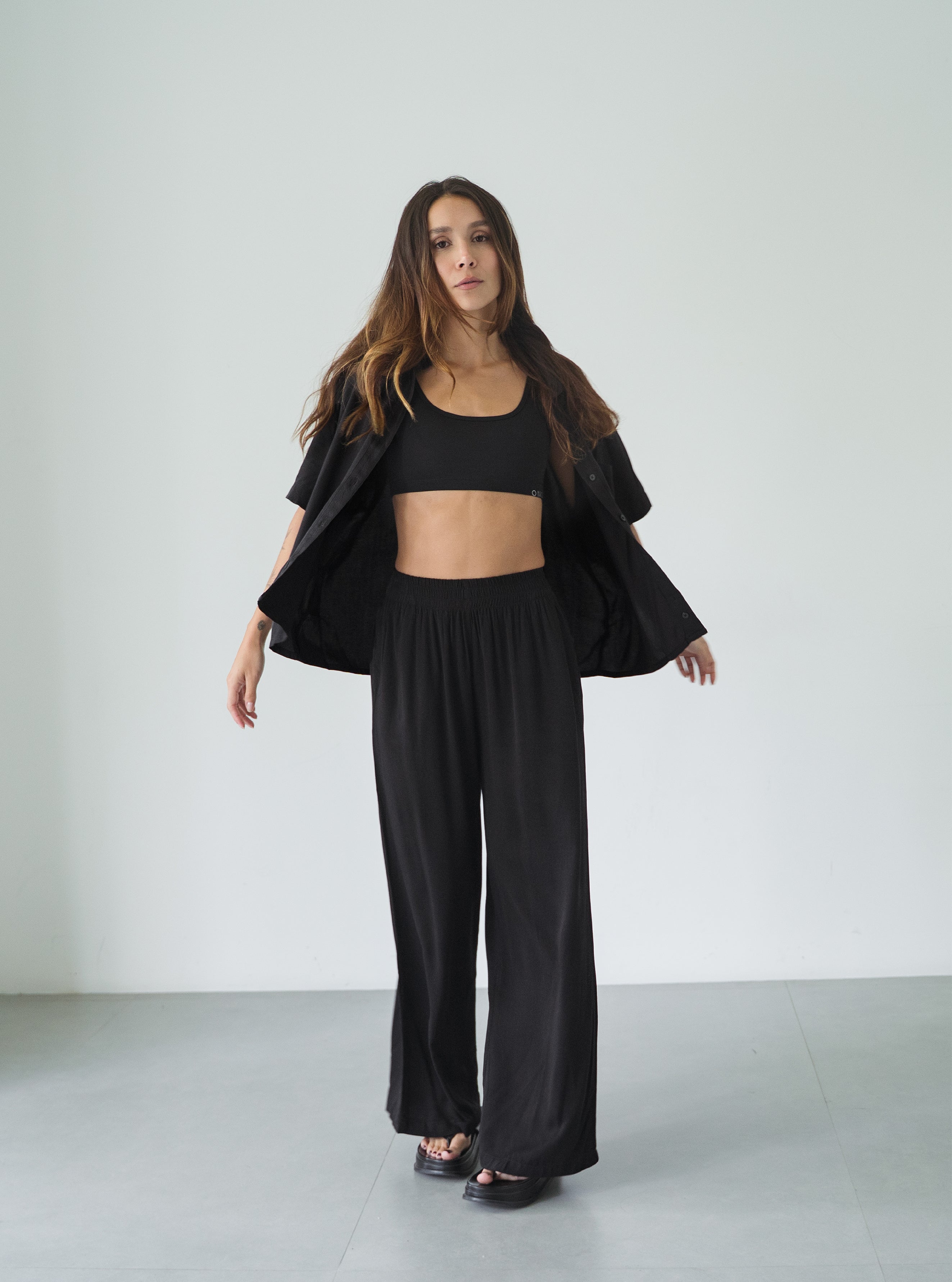 Set Breezy Black Palazzo