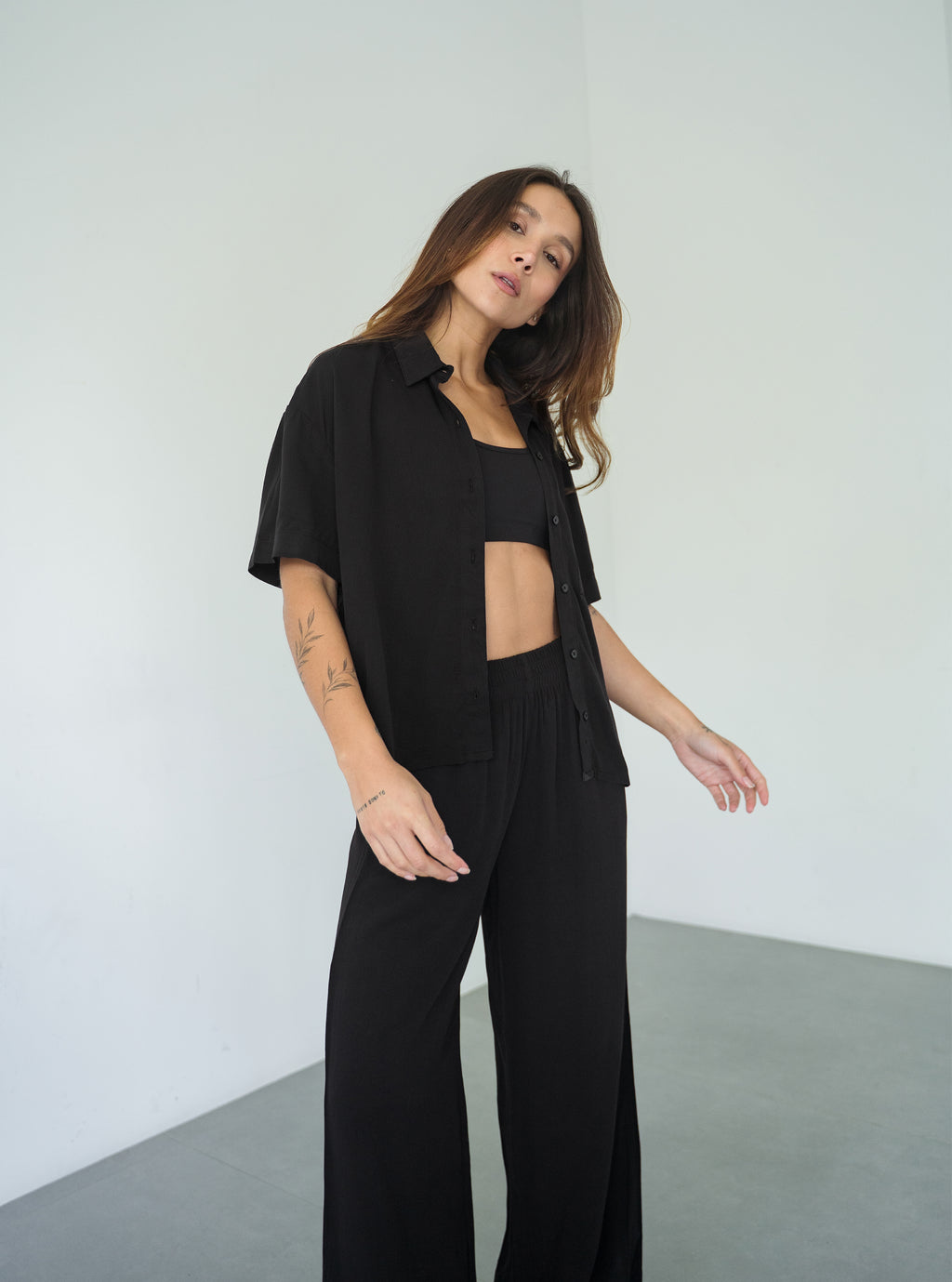 Set Breezy Black Palazzo