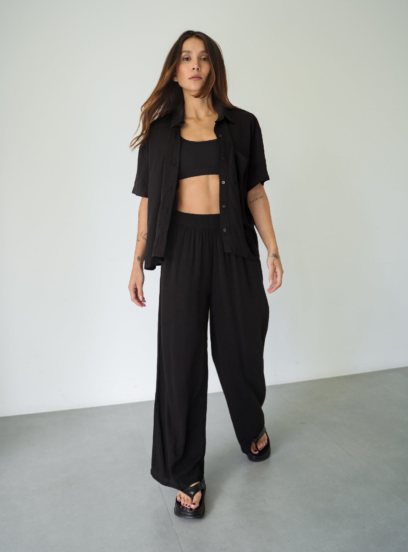 Set Breezy Black Palazzo