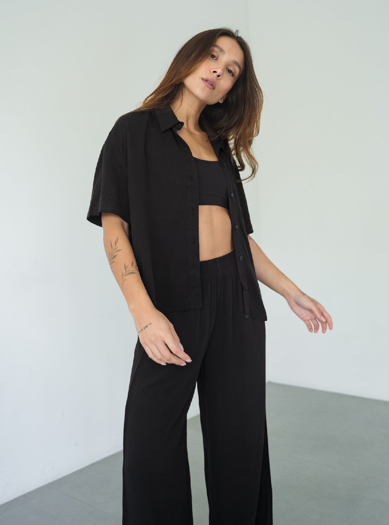 Set Breezy Black Palazzo