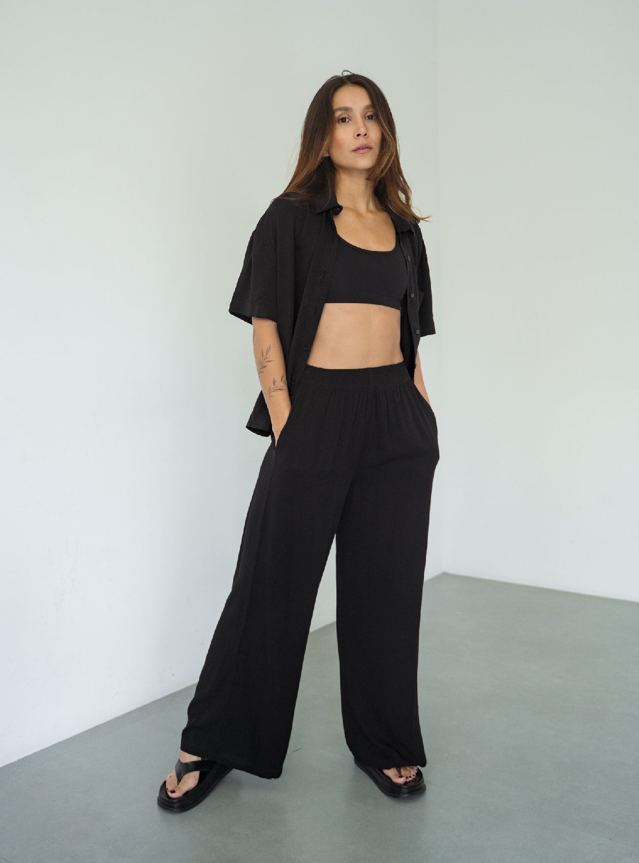Set Breezy Black Palazzo