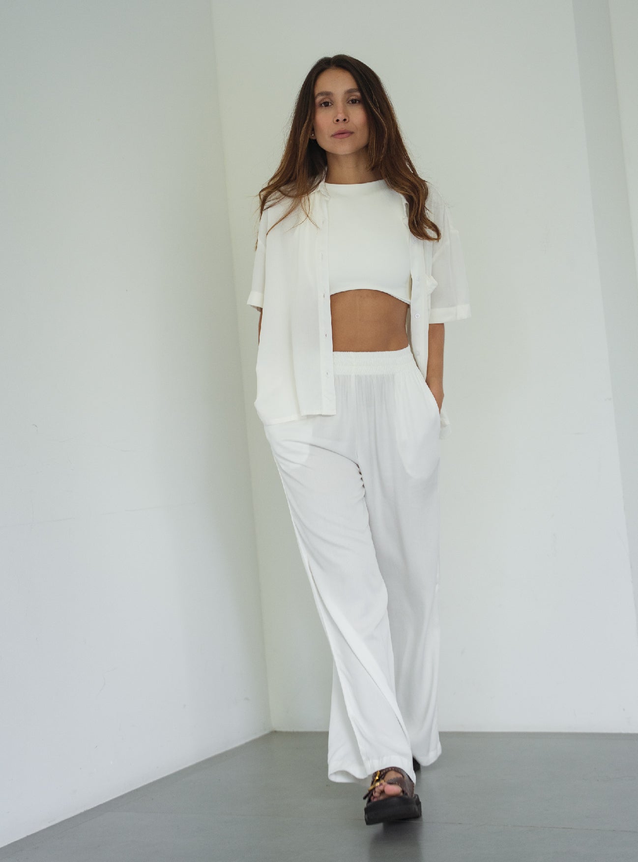 Set Breezy Creamy Palazzo