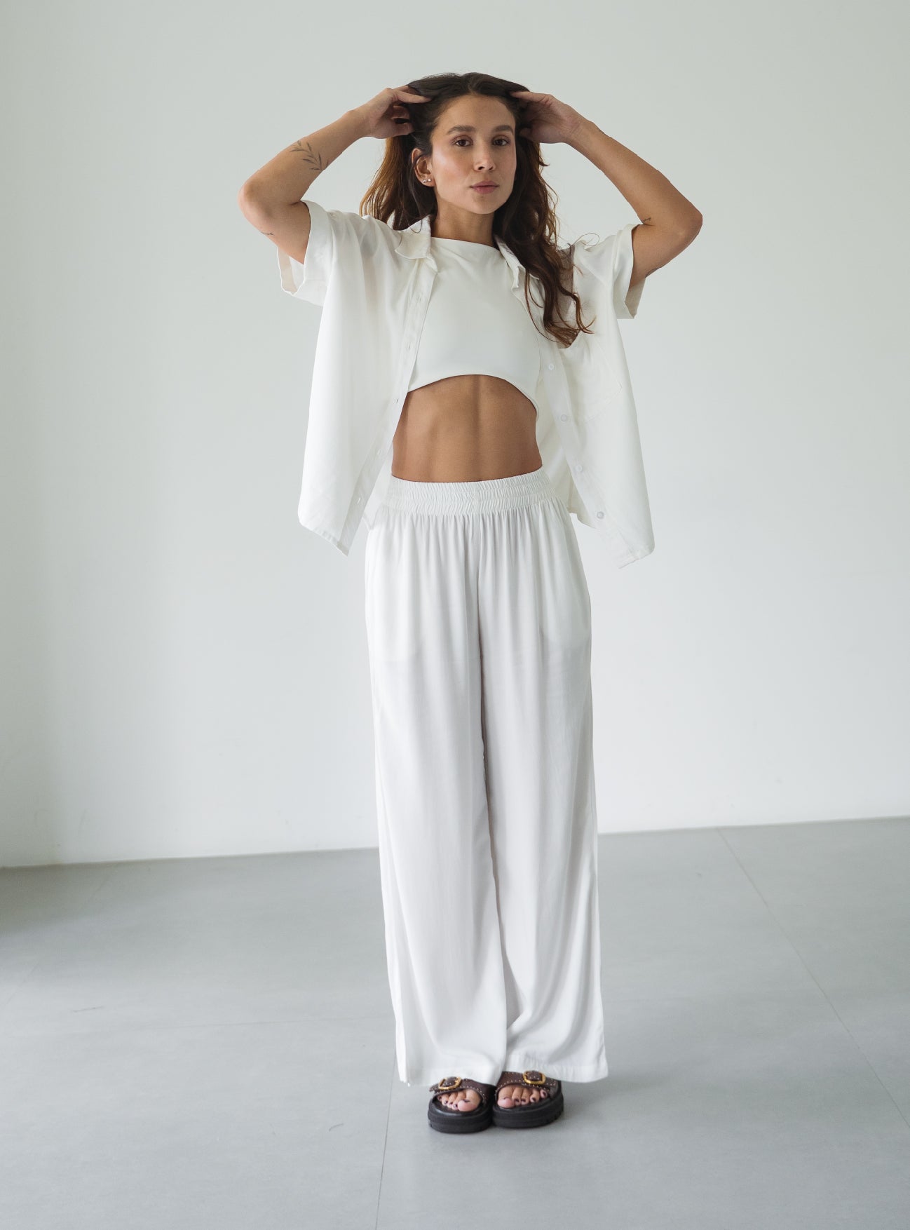 Set Breezy Creamy Palazzo