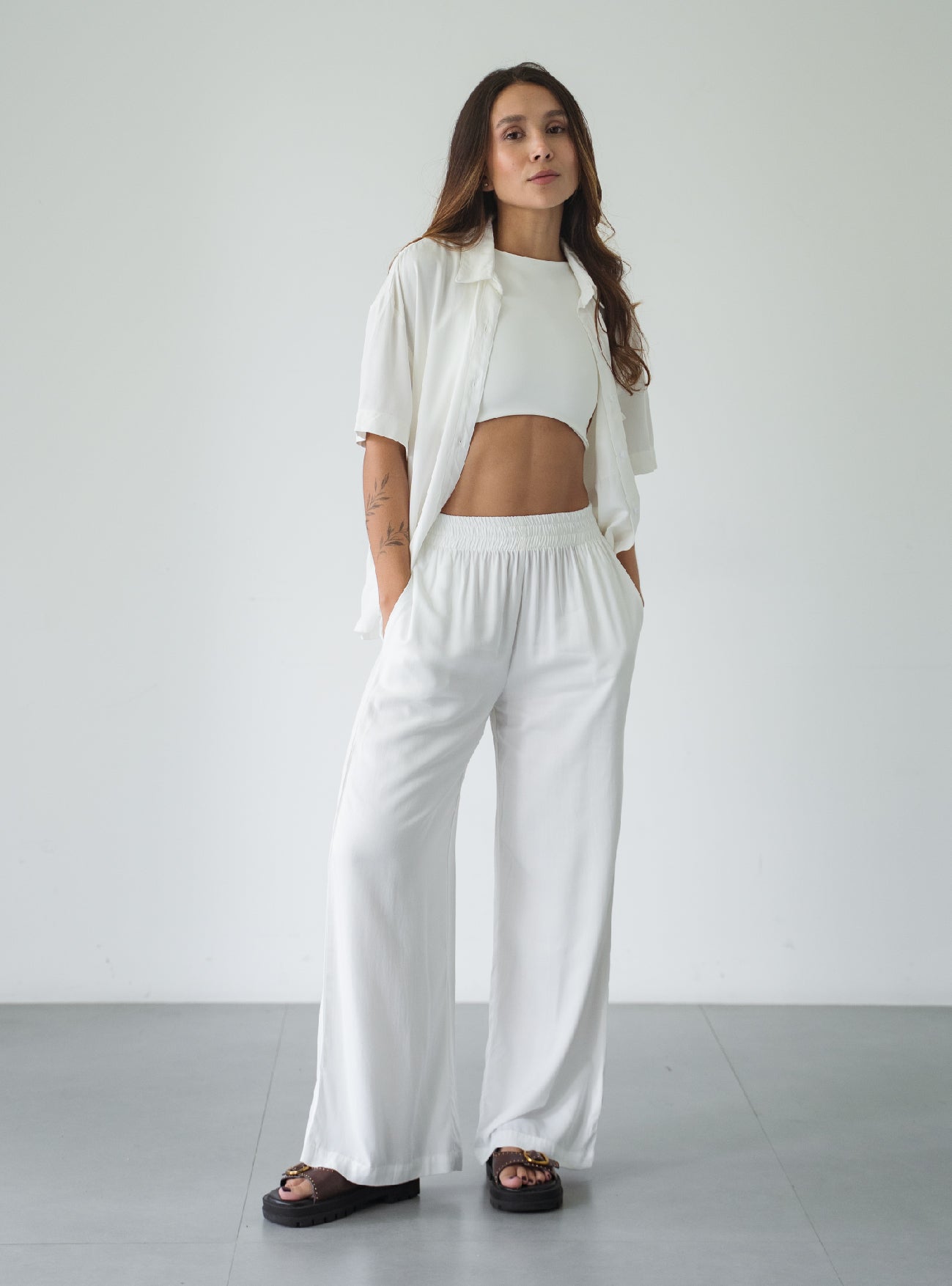 Set Breezy Creamy Palazzo