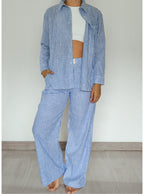 Set Pantalon Resort Rayas - Navy
