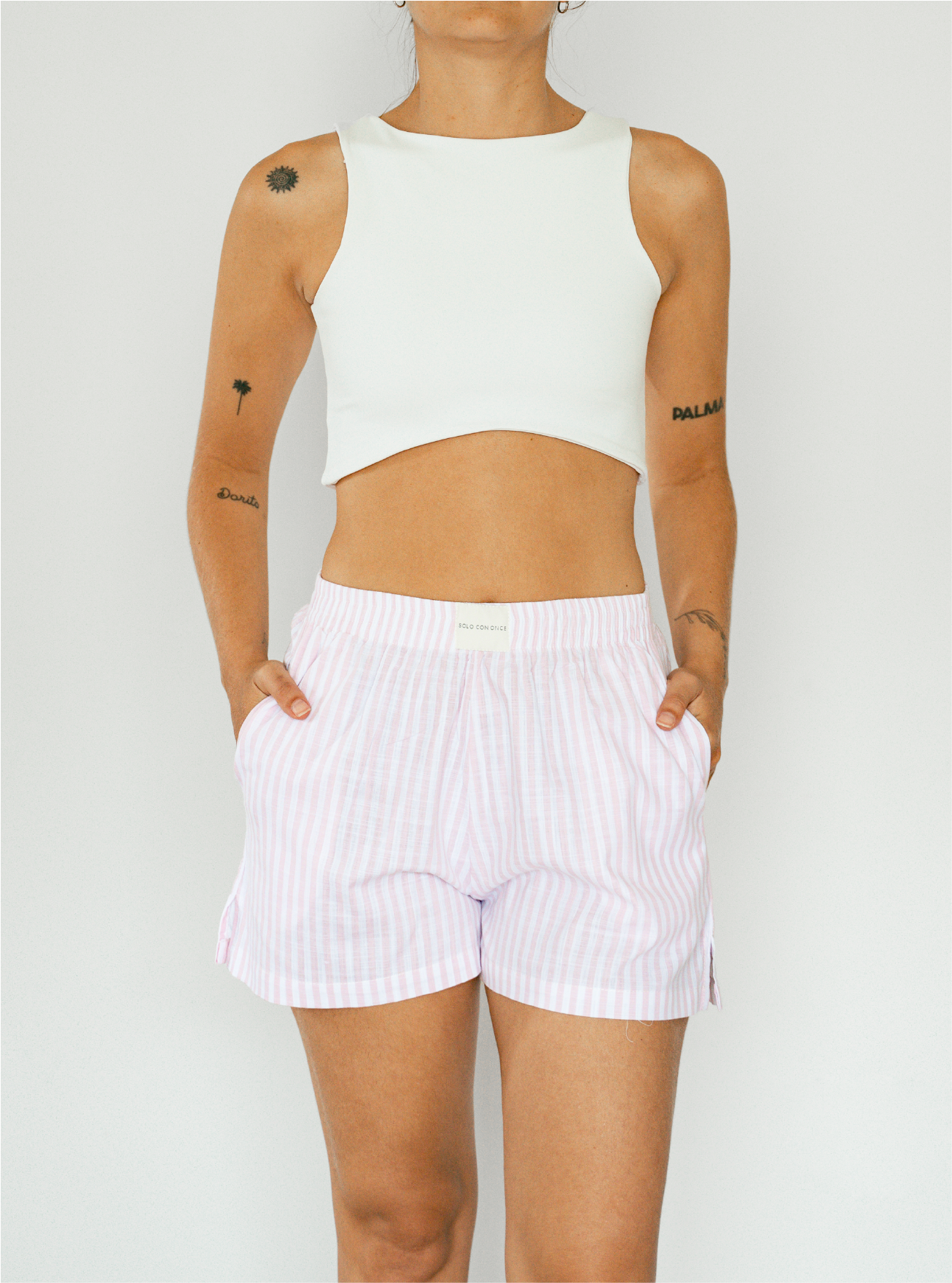 Short Resort Rayas - Rose