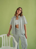 Camisa Resort Rayas Corta - Militar