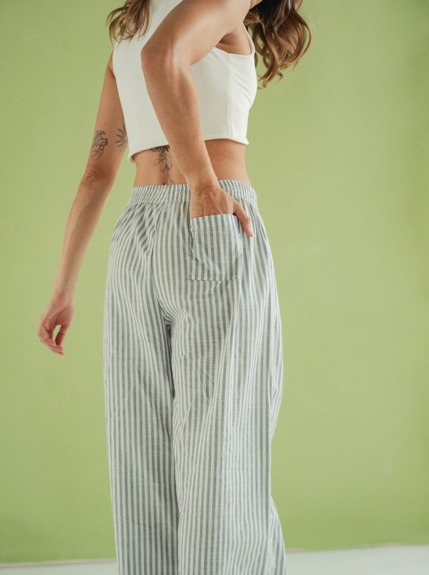 Pantalon Mujer Resort Rayas - Militar