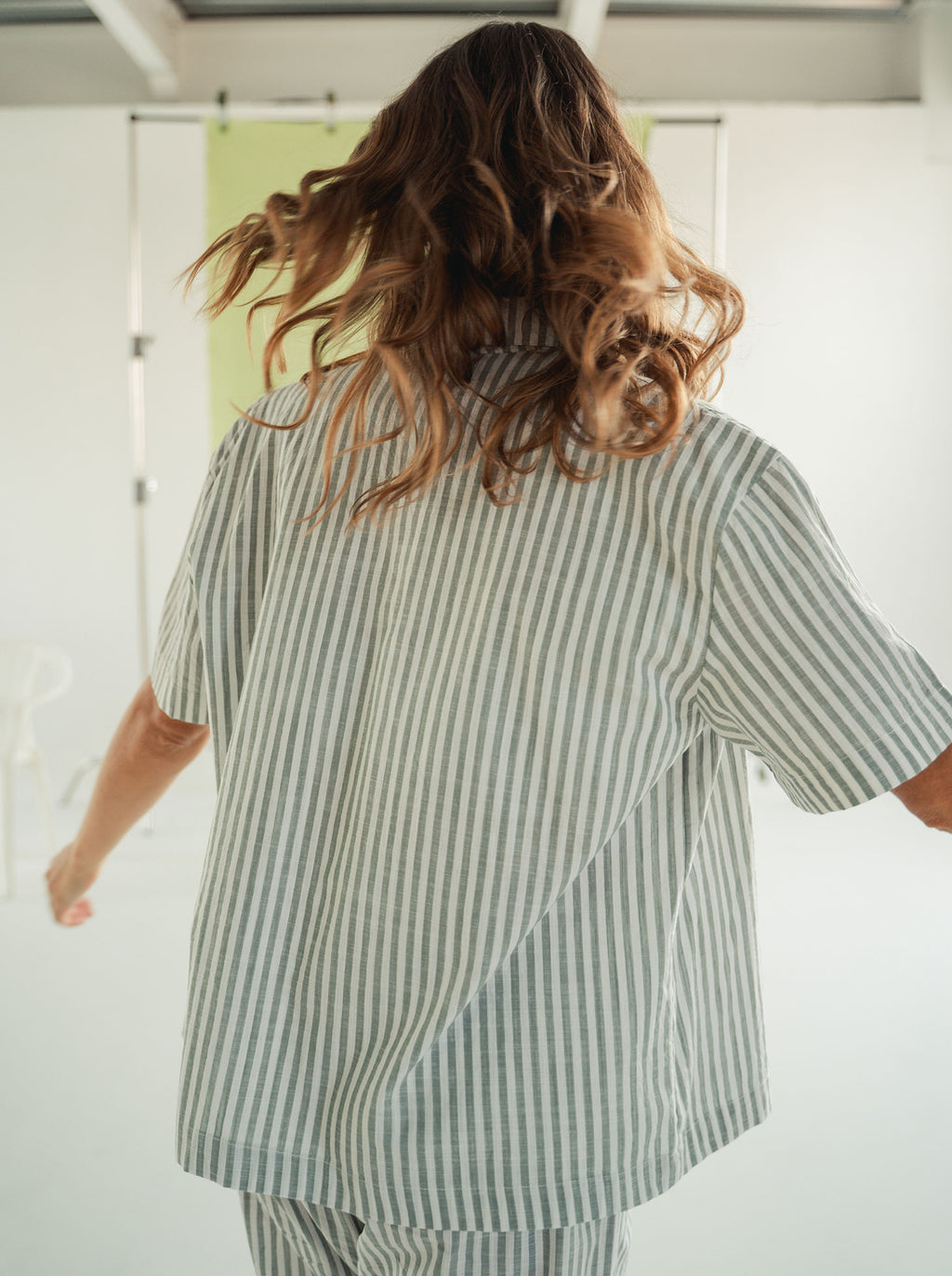 Camisa Resort Rayas Corta - Militar