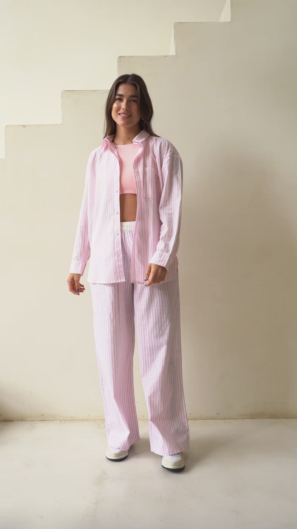Set Pantalon Resort Rayas - Rose