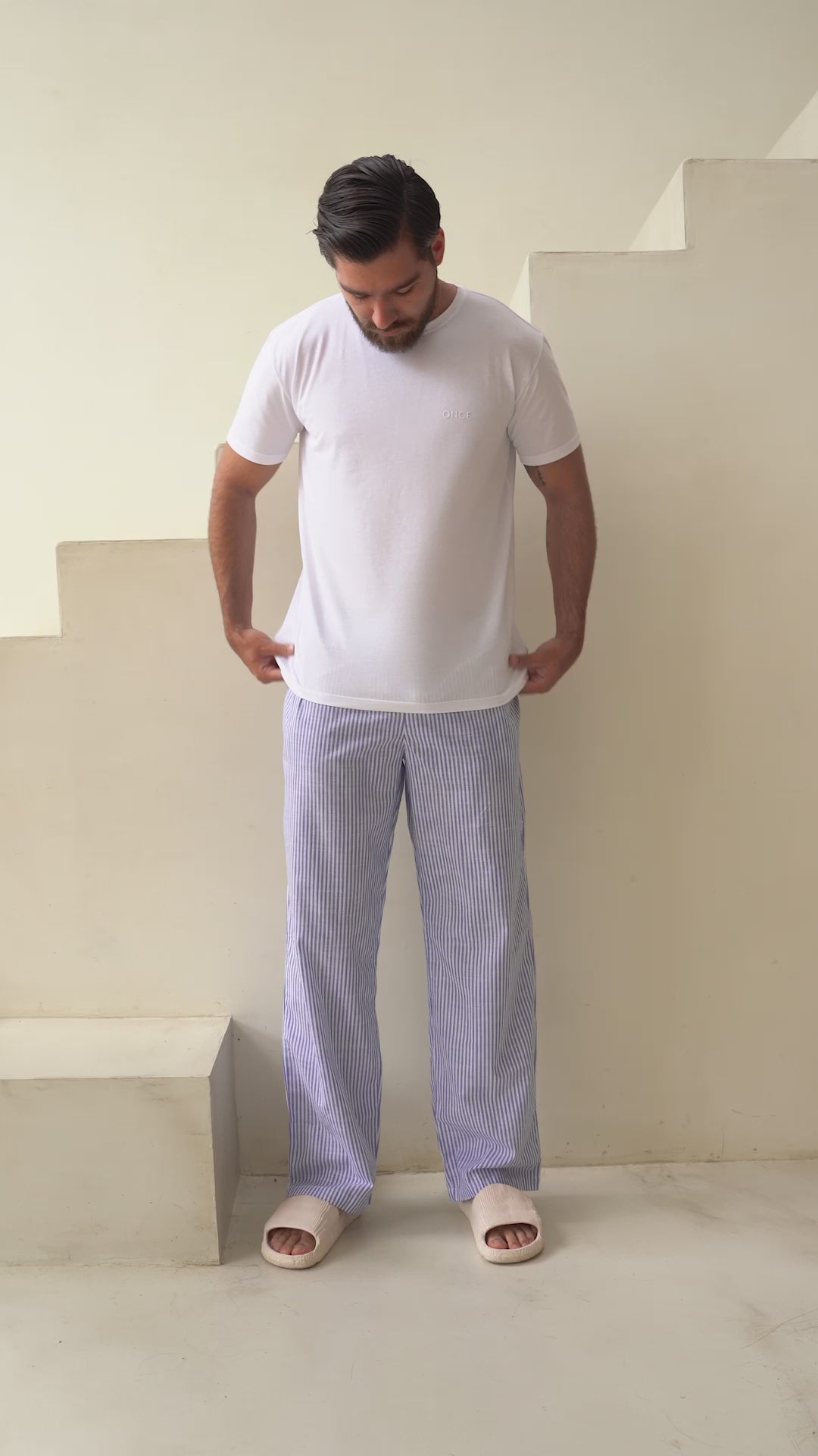 Pantalon Hombre Resort Rayas - Navy