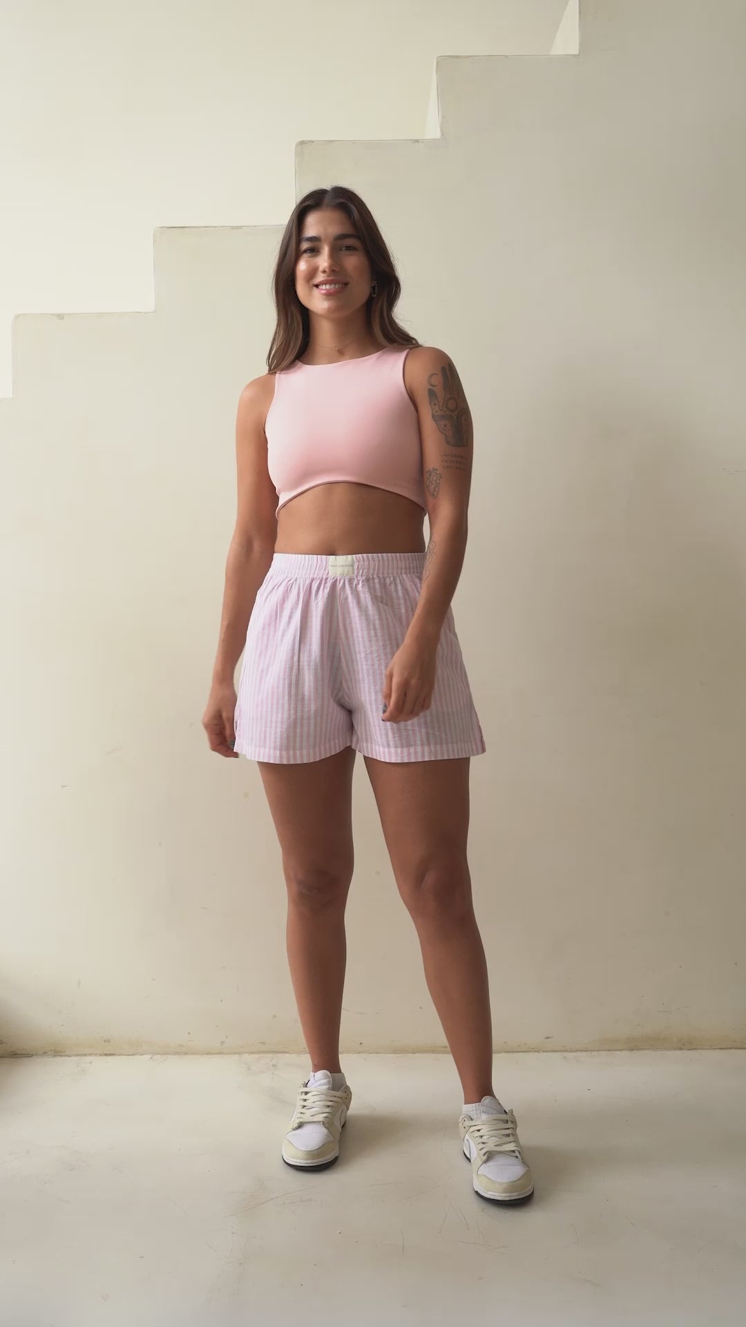 Short Resort Rayas - Rose