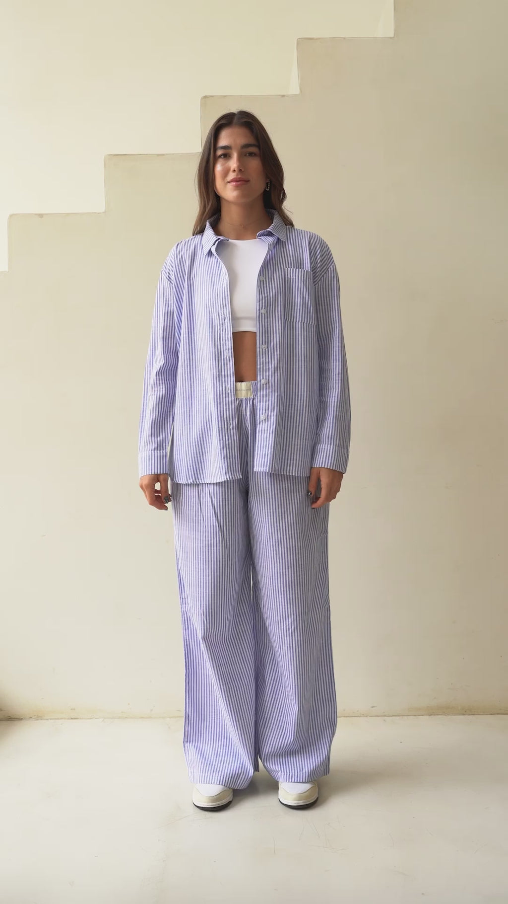 Set Pantalon Resort Rayas - Navy